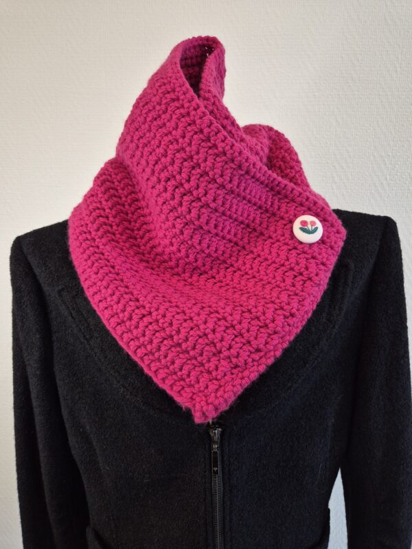 Snood rose fleur zoom