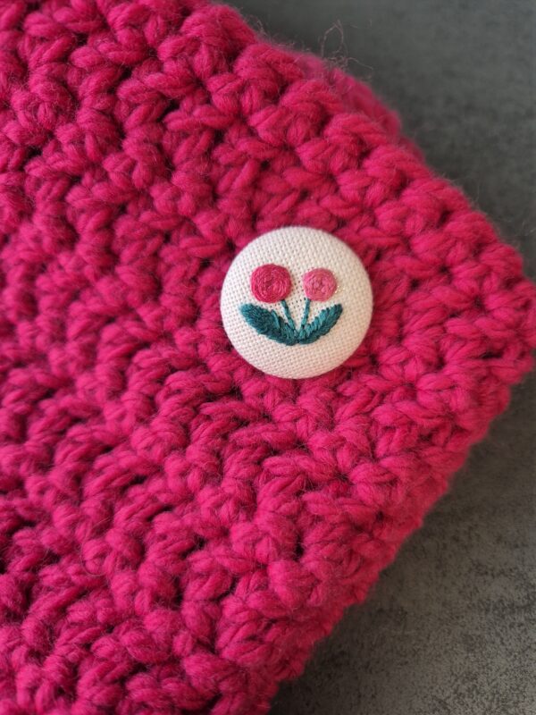 Snood rose fleur zoom