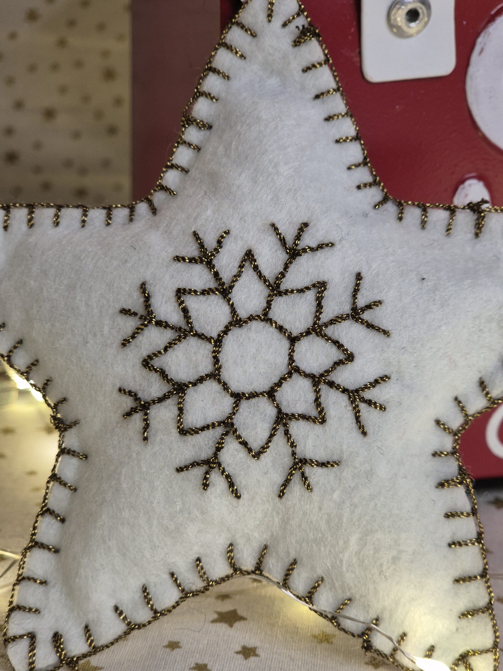 Déco étoile de Noël blanche zoom