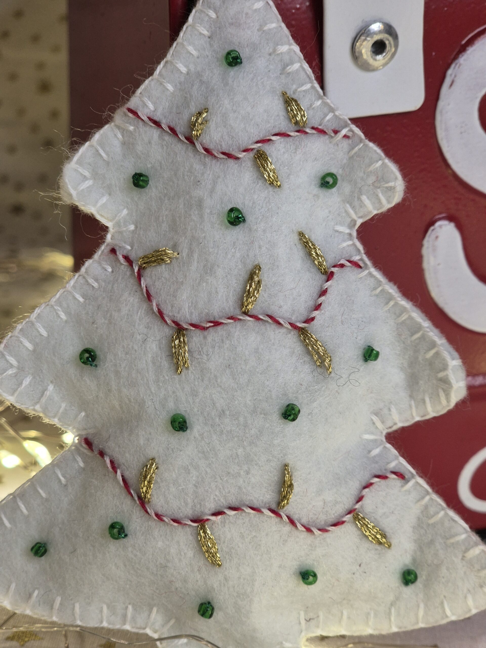 Déco sapin de Noël blanc zoom