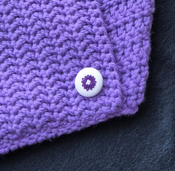 Snood violet fleur zoom