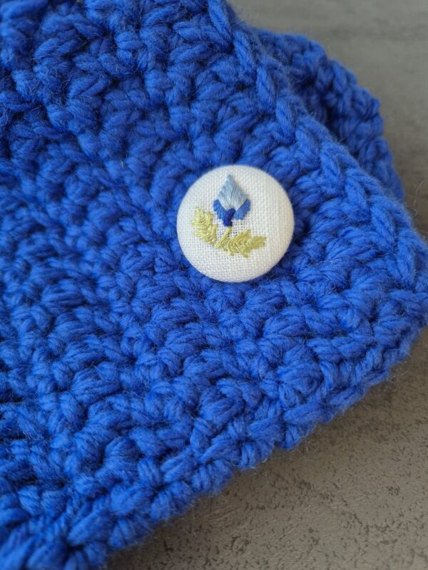Snood bleu fleur zoom