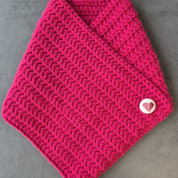 Snood rose coeur