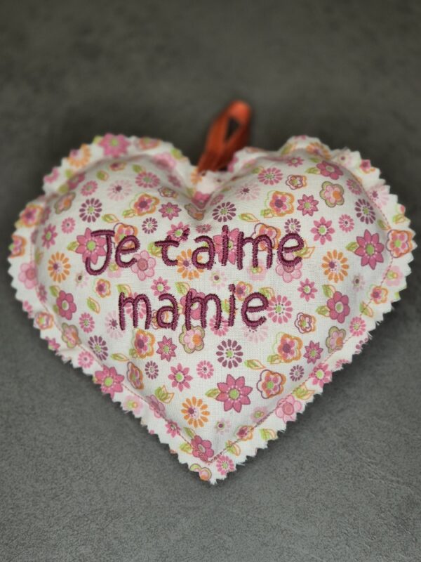 Coeur rose orange je t'aime mamie